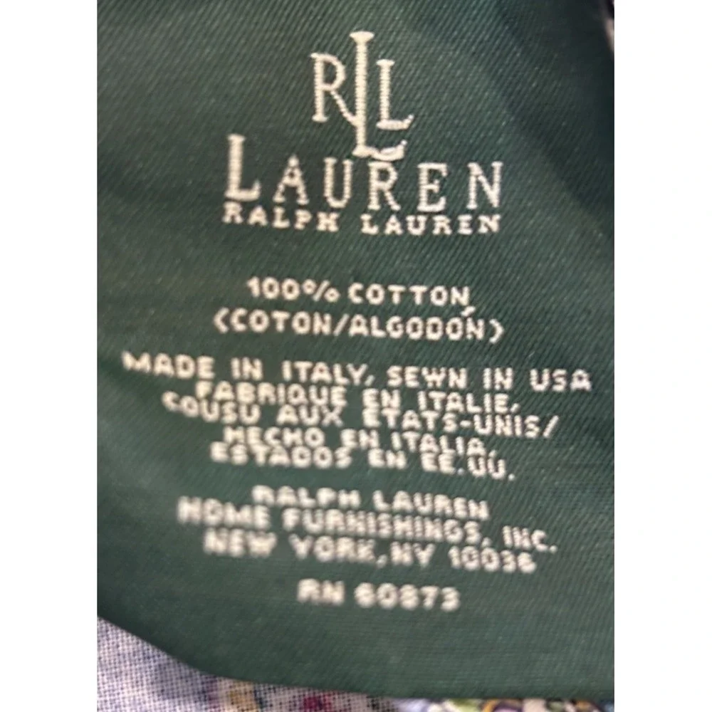 RALPH LAUREN Studio Paisley Oceanside KING Duvet Cover & Shams 100% Cotton ITALY